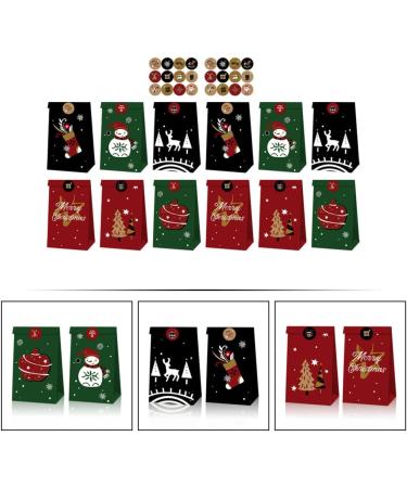 Mikinona 1 Set Christmas Kraft Paper Bag Christmas Bags Hanging Advent Calendar Xmas Paper Pouch Elder - Buy Online on GoSupps.com