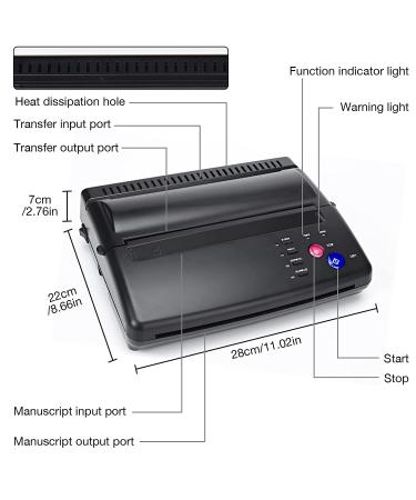 Goyappin Tattoo Stencil Printer Machine with 20 Transfer Papers - Thermal Copier for Temporary and Permanent Tattoo Supplies - Buy Online on GoSupps.com