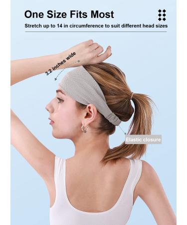 SUJAYU Sweatbands for Women - 4 Pack Non-Slip Workout Headbands for Women - Wide Hair Wrap Accessories - Buy Online on GoSupps.com