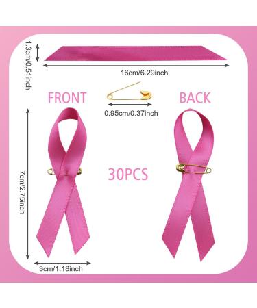30 Pieces Pink Ribbon Pins Pink Satin Awareness Ribbons with Safety Pins for Breast Cancer Awearness Day Caring for Breast Cancer Charity Event Survivor Campaign Party Favors Supplies - Buy Online on GoSupps.com