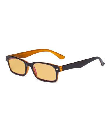 Eyekeper Blow light blocking computer glasses with amber -colored filter glass women men - vintage glasses - black yellow BB90 lens - black/yellow 2.25 dioptries