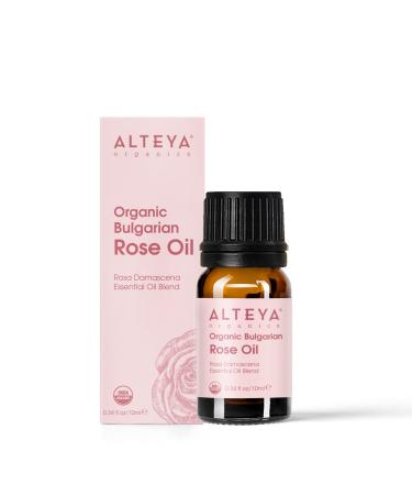 Alteya USDA Organic Bulgarian Rose Oil Rosa Damascena Otto Multi-Use Essential Oil Blend Excellent for Aromatherapy  Fragrance  Skincare and Massage Therapy 10mL