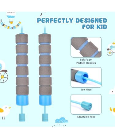 Flintronic Adjustable Jump Rope for Kids - 2 Pieces 260cm Foam Handles Blue & Purple Perfect for Fitness & Fun - Buy Online on GoSupps.com