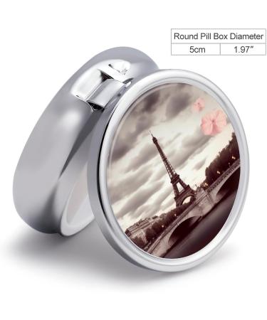 Travel Pill Box with Paris Design | 3 Compartment Portable Pill Organizer for Handbag & Pocket - Buy Online on GoSupps.com