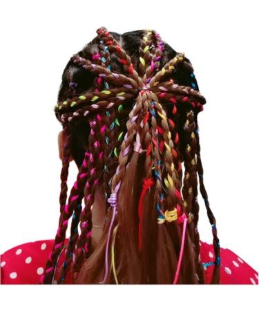 50pcs Gradient Colorful Braided Hair Rope Set - DIY Hair Styling Accessories for Women & Girls - Buy Online on GoSupps.com