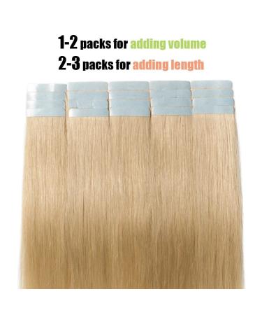 Elailite Invisible Hair Extensions - 20 Pieces Remy Tape Extensions 45cm 50g #613 Bleached Blonde Real Human Hair - Buy Online on GoSupps.com