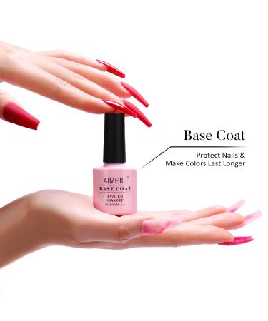 AIMEILI Gel Nail Polish Kit - Base Coat, Matte Top Coat, and No Wipe Top Coat Set 10ML - Buy Online on GoSupps.com