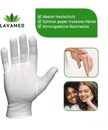 Buy Dermatest LAVAMED Extra Soft 100% Cotton Jersey Gloves - Premium Cosmetic Gloves (6 Pack) for Sensitive Skin - Ideal for Health and Beauty Use - Buy Online on GoSupps.com