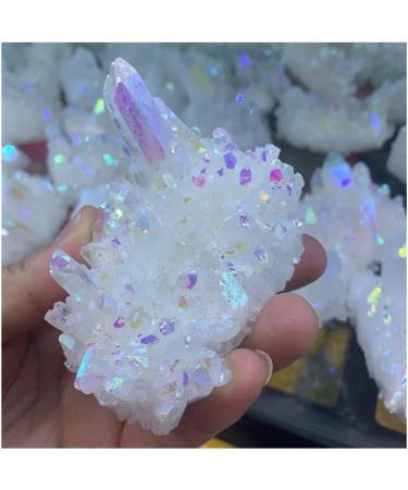 Natural Crystal Cluster Plated White Crystal Cluster Reiki Stone Crystal Tip House Decorative Specimens Crude Mine 1pc - Buy Online on GoSupps.com