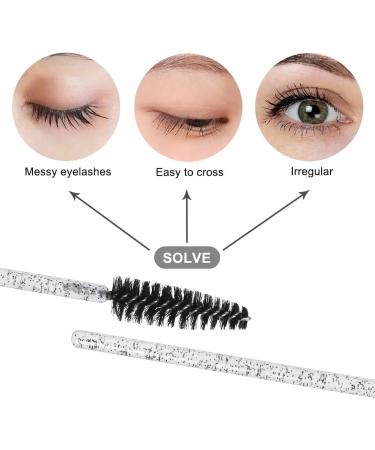 KELYDI 60 PCS Disposable Eyelash Brushes Eyebrow Castor Oil Brush Mascara Wands Cosmetic Makeup Tools (Black) - Buy Online on GoSupps.com