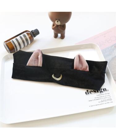 Moon Black Cat Ears Headband - Elastic Hair Band for Women, Men, and Girls - Makeup & Shower Accessory (TS12) - Buy Online on GoSupps.com