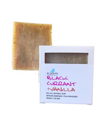 BLUEBYRD Soap 100% Natural Black Currant & Vanilla Soap Bar | Moisturizing Cleansing Bar For Soft Skin | Paraben Free | Sensitive Skin Vegan Organic Oils & Natural Fragrance (CURRANT)
