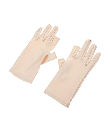 minkissy 1 Pair Ladies Sun Protection Gloves Manicure Glove - Resistant Gloves Gaming Gloves Light Gloves for Nail Lamp Summer Gloves Riding Glove Gel Anti Gloves Women's Fingerless Cloth 21x7.5x0.8cm