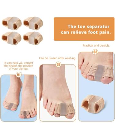 Cohaeli Bunion Corrector 4Pcs Set - Orthopedic Toe Separators & Splint for Hallux Valgus - Foot Care Supplies - Size L 6x3.2cm - Buy Online on GoSupps.com