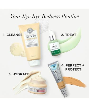 IT Cosmetics Bye Bye Redness Serum - Skin-Calming & Hydrating Face Serum for All Skin Types - Instantly Neutralizes Redness with Colloidal Oatmeal Centella Peptide & Niacinamide - 1 fl oz - Buy Online on GoSupps.com