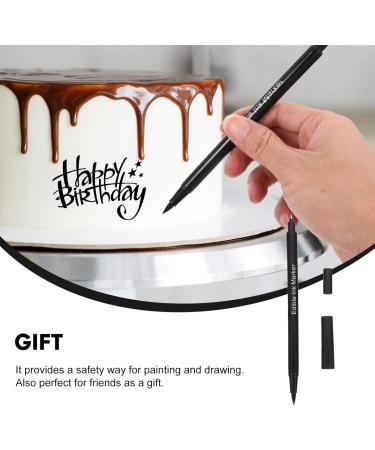 Hemoton 2Pieces Black Food Coloring Markers Ultra Fine Tip (0.7mm) Edible Pen Food Grade Writer for Decorating Painting Drawing Baking Fondant Cake - Buy Online on GoSupps.com