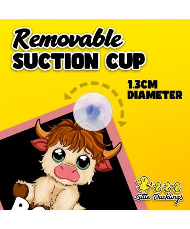 2pcs Baby on Board Car Warning Sticker Set with Suction Cups - Highland Cow Design - Buy Online on GoSupps.com