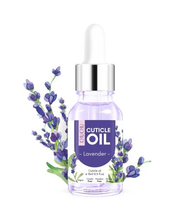 CHUCHU Cuticle Oil for Nails Jojoba Nail Cuticle Oil Contain Vitamin B & E Moisturizes Cuticle and Nail's Skin Strengthens Nails Prevents Hangnails and Chapped 15ML Lavender