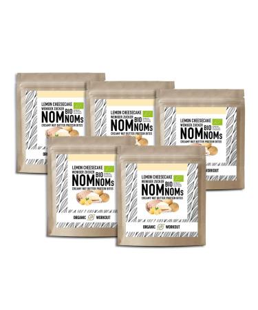 Lemon Cheesecake Nomnoms |Creamy nutmus protein-bites-organic vegan with organic erythritan-protein bar alternative lemon cheesecake 5er (5x3 bites)