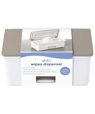 Ubbi Baby Wipes Dispenser - Weighted Plate & Secure Seal | Fresh Wipes Essential for Nursery & Baby Registry - Taupe - Buy Online on GoSupps.com