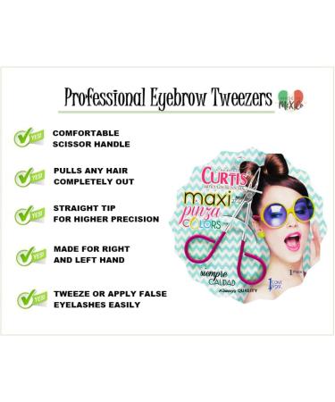 PINK Salon TWEEZERS | Precision Eyebrow Tweezers for Men/Women | Portable Beauty Tool for Facial Hair, Ingrown Hair, Blackheads | Model 27-CC PROFESSIONAL - Buy Online on GoSupps.com