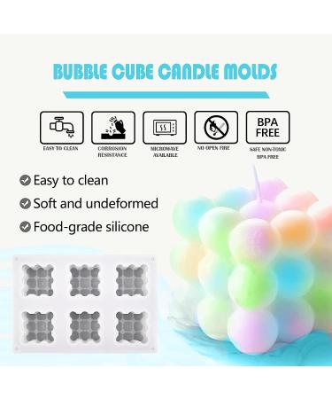 6-Cavity 3D Bubble Cube Silicone Mold for Candle and Soap Making Baking Desserts, Mousse, Jelly, Ice Cream - Buy Online on GoSupps.com