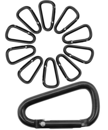 Outdoor Saxx -10x aluminum carabiner Mini Karabiner hook for attaching equipment to the backpack belt tent canoe 4cm completely black 10 pack