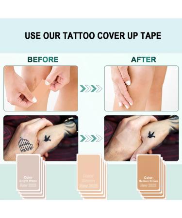 2023 Waterproof Tattoo Cover Up Tape for Scar Concealing - Lasts 3-7 Days - Brown, White - Buy Online on GoSupps.com