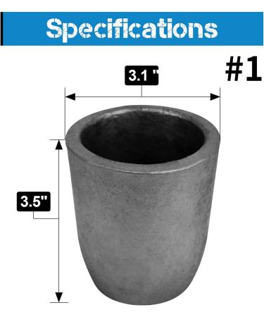 Gongyi #1 Clay Graphite Crucible 2.2lbs-1kg for Metal Melting Casting - Gold Silver Copper Brass Aluminum - Buy Online on GoSupps.com