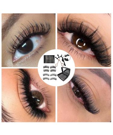 Reusable Magnetic False Eyelashes Kit with Applicator - Lightweight and Natural Looking Accent Lashes for Easy Wear (4 Pair Set) - Buy Online on GoSupps.com
