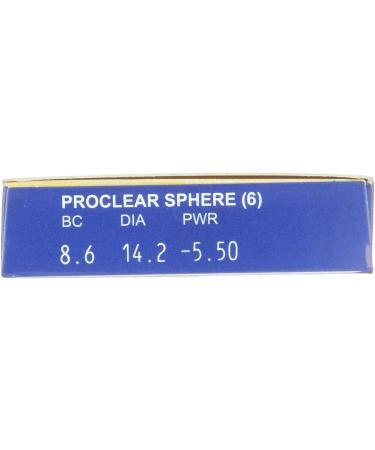 Proclear Spheric Monthly Soft Lenses - 6 Pieces | BC 8.6mm | DIA 14.2 | -5.50 Diopters - Shop Internationally - Buy Online on GoSupps.com