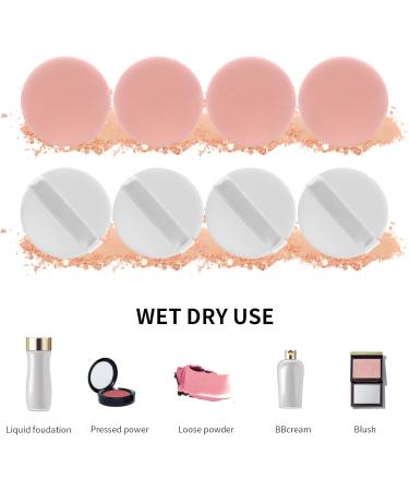 Sibba 8 PCS Makeup Sponge Powder Puff Set for Foundation Cushion & Concealer - Beauty Blender Holder Included - Blending Applicator Pads for Face Cream & Color Correcting - Mini Facial Cover - Skin Color - Buy Online on GoSupps.com