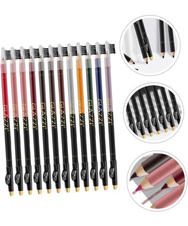 Mikinona 12pcs Lip Liner Eyeliner Waterproof Eyebrow Pencil Eyebrow Liner Plastic Makeup Pen Water Proof - Buy Online on GoSupps.com