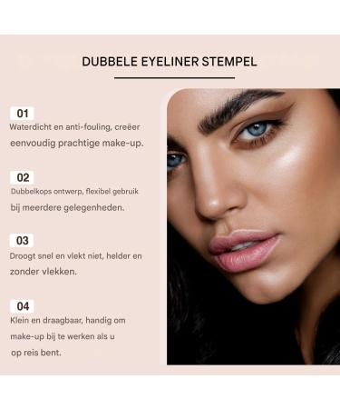 Eye End Stamp Makeup Winged Eye End Stamp with 2 Tips Precise Stencil for Quick Drying Cosmetics Waterproof Eyeliner Tool Easy to Apply for Beginners and Professionals Brown - Buy Online on GoSupps.com