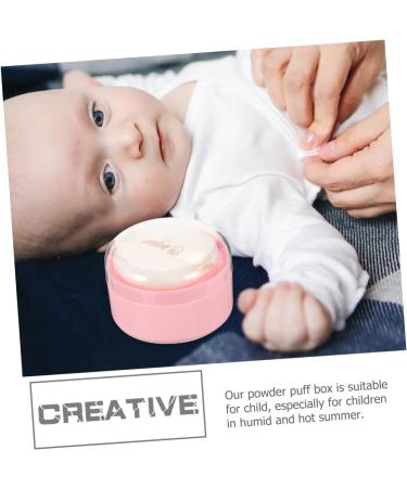 iBasenice 4pcs Body Powder Puff Box Set - Travel Baby Powder Dispenser with Puff, Empty Makeup Container, Pink 8x6cm - Buy Online on GoSupps.com