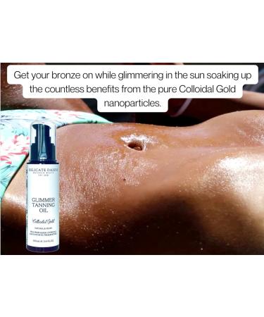 Colloidal Gold Infused Glimmer Tanning Body Oil 3.4 fl oz | Natural Organic - Vegan & Cruelty-Free - Buy Online on GoSupps.com
