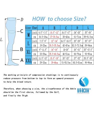 VARCOH Compression Socks for Men & Women - XXL Black | Best for DVT, Pregnancy, Varicose Veins Relief - Buy Online on GoSupps.com