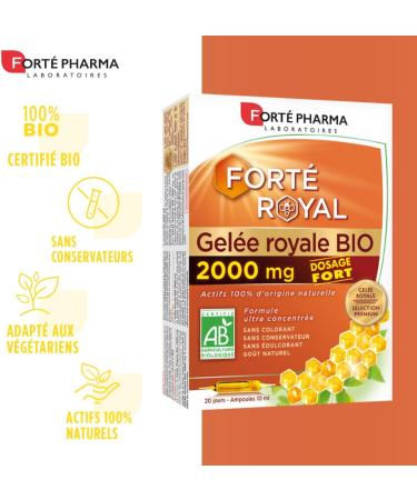 Fort Pharma Organic Royal Jelly 2000mg 20 Phials - Buy Online on GoSupps.com