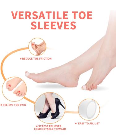 Rosenice Gel Toe Caps for Pain Relief - 5 Pairs (White) | Comfort & Support | International Shipping - Buy Online on GoSupps.com