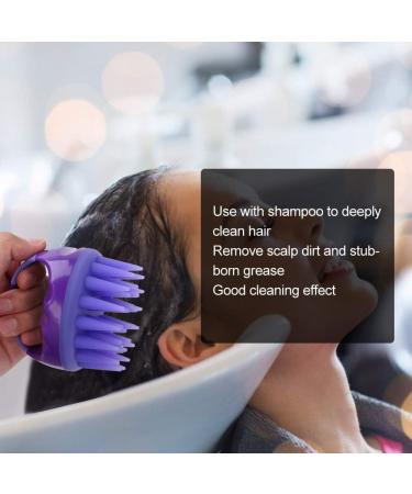 Manual Head Massager Brush - Silicone Scalp Massage Brush for Hair Root Cleaning & Care (Purple) - International Shipping - Buy Online on GoSupps.com