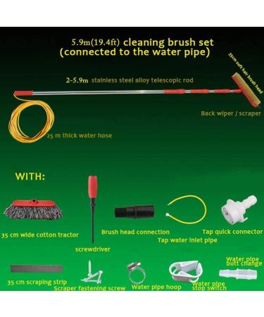 Photovoltaic Panel Cleaning/Window Clean 5.9M Water Fed Telescopic Brush/Extendable Cleaner Conservatory Roof Cleaning Tools - Buy Online on GoSupps.com