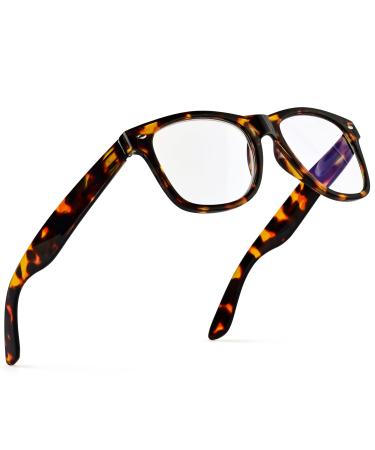 Abejojo reading glasses for women blue-light-blocking computer reading glasses in oversize with spring hinge for men glare protection anti-overrunging of the eyes UV protection Tortoise 1.5 Dioptria
