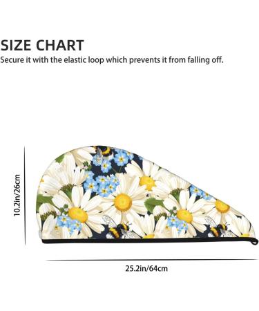 Buy Hair Towel Wrap | Fast Drying Towel Turban with Button | Unique Bees Design for Quick Hair Drying - International Shipping Available - Buy Online on GoSupps.com