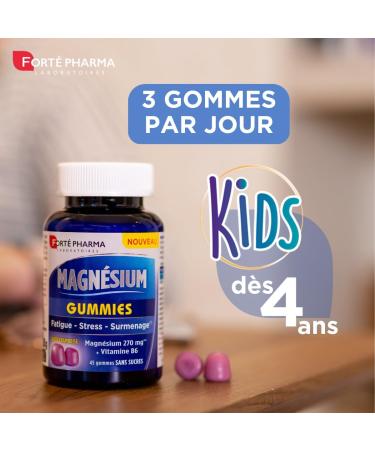 Fort Pharma - Magnesium Gummies | Stress Supplement with Magnesium Vitamins B6 and Spirulina - Anti Stress for Adults And Children From 4 Years | 45 Chewing Gums - Raspberry Flavor - Buy Online on GoSupps.com