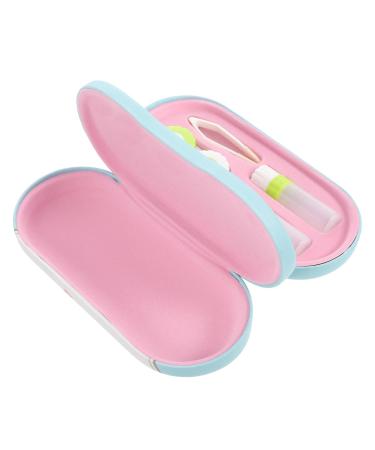 JECOMPRIS 4 sentences double-layer glasses case double storage of sunglasses contact lens solution travel accessories outdoor glasses case interchangeable glasses case cute travel kit suite
