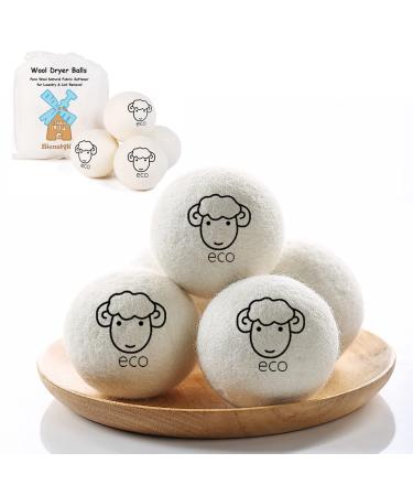 BienStylife 4-Pack Wool Dryer Balls Reusable Laundry Balls for Dryer Natural Fabric Softeners and Wrinkle Release Organic and Eco Wool Dryer Ball for Pet Hair Removal Dryer Sheets Drying Ball - Buy Online on GoSupps.com