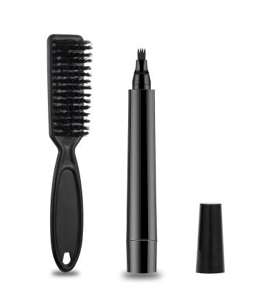 Bart Stift F ller Herren Bart Stift Bart Stift with brush Bart brush male Pencil with brush soft brush black Beard Pencil Filler for men Bart eyebrow with natural finish 2 pieces