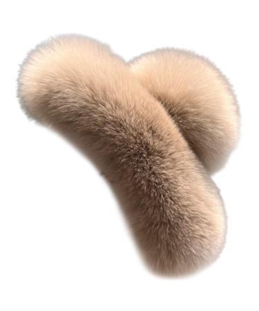 Fluffy Hair Clips 5.1 Inch Large Strong Hold Fuzzy Claw Clip for Thick Hair Nonslip Winter Half Bun Hairpins Hair Jaw Clips Gifts Khaki Barrettes