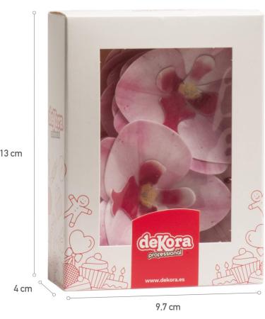 Dekora 126066 Orchids Cake Decoration - 10 Edible Pink Flowers (7.5-8.5 cm) | Perfect for Cakes | International Shipping - Buy Online on GoSupps.com