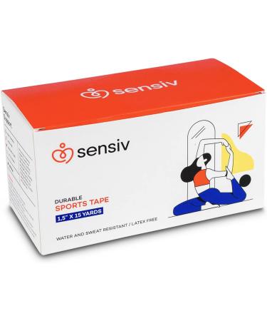 SENSIV Athletic Tape 1 1/2 inch - Waterproof Self Adhesive Medical Tape for Sports - 4 Rolls x 15 Yards - Ankle, Wrist, Knees, Shoulders - White - Buy Online on GoSupps.com